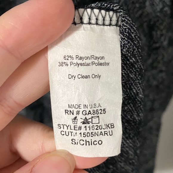 Renee C Black & Grey Open Front Cardigan | Small - Picture 7 of 7